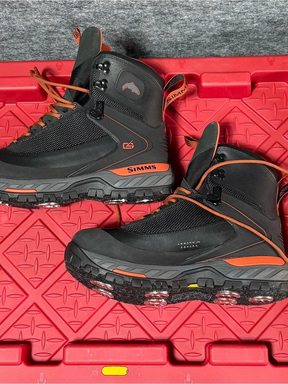 Simms Gray and Orange Men's Trail Boots